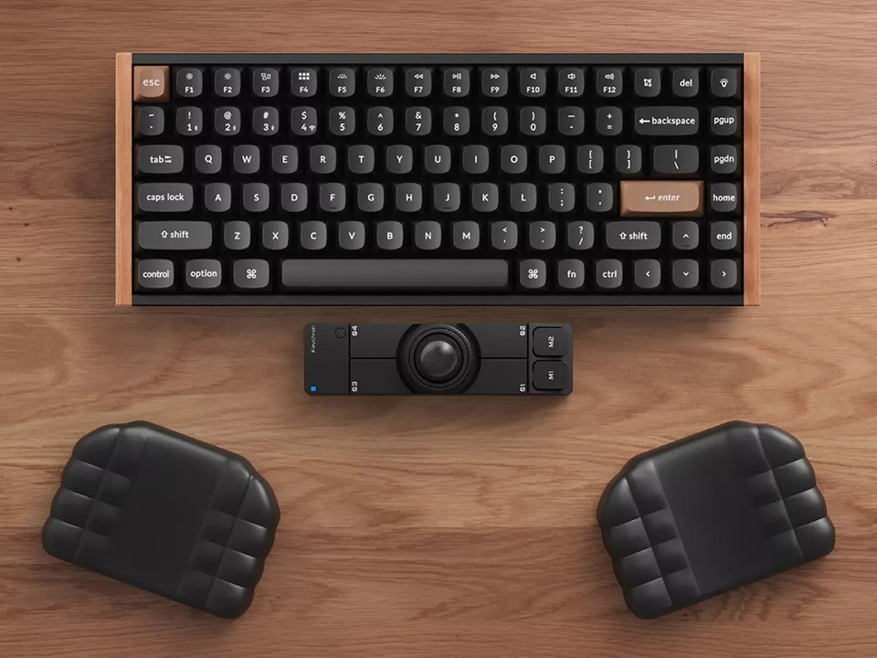 Nape Proを合体　ハンドメイドのパームレスト　マットブラック3分ツヤ Nape Pro」向けシリコン製の分割パームレストがKeychronから - AKIBA