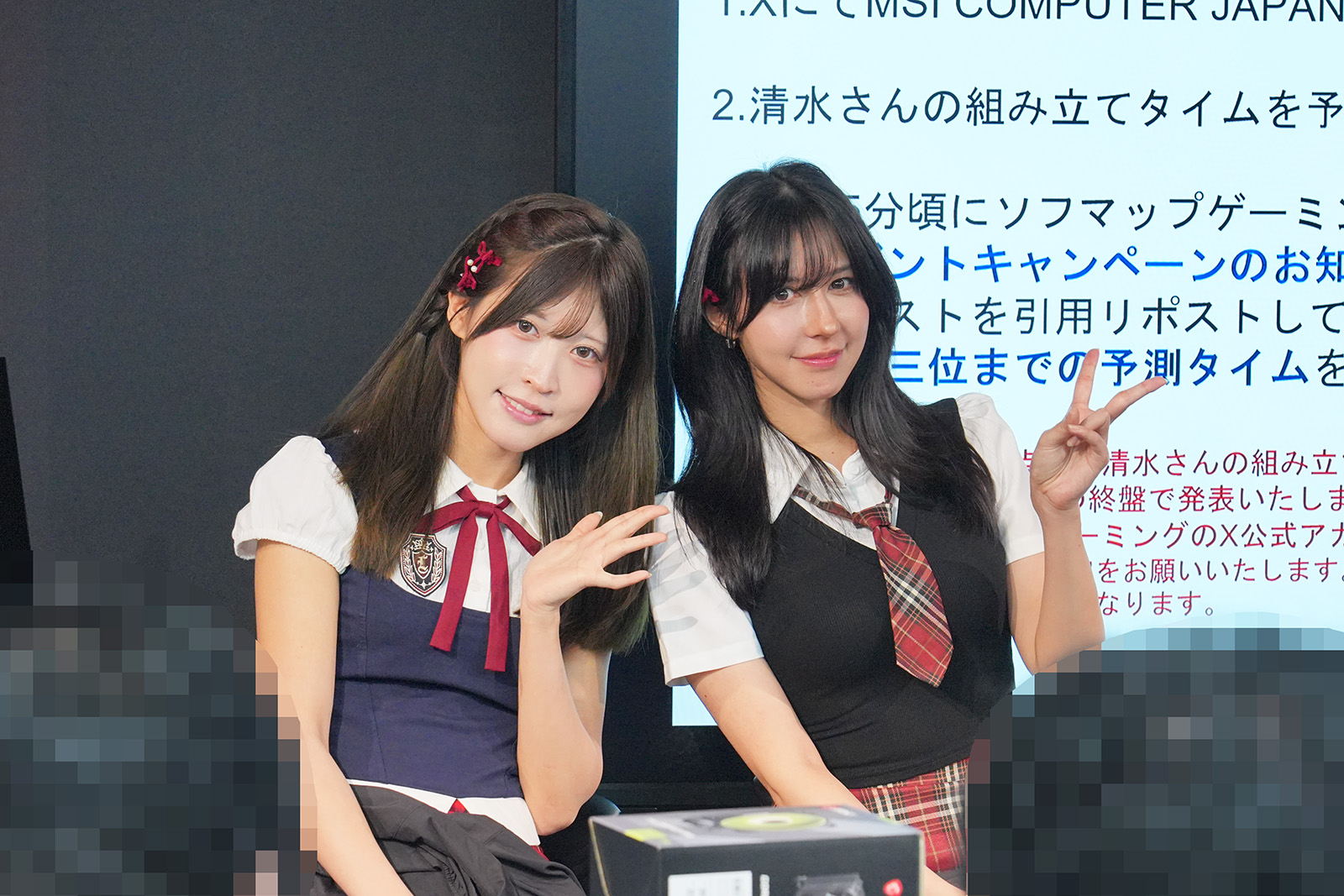 MSI GIRLSの猫田あしゅさん(左)、Lizさん(右)