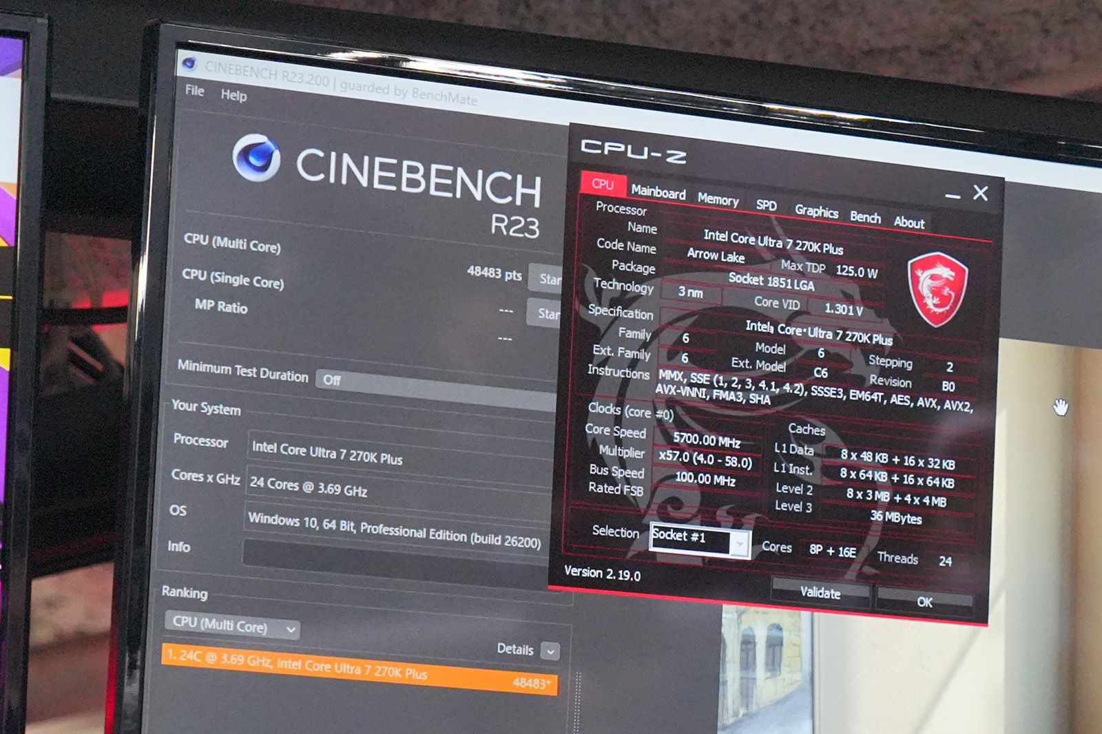 BIOSのチューニングを行い、氷水でラジエーターを冷却した際のCinebenchのスコア
