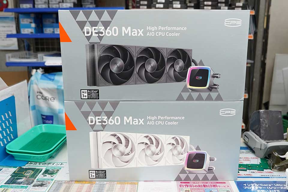 新型ポンプ搭載の水冷クーラー「DE360MAX」がCPSから、ブラックと