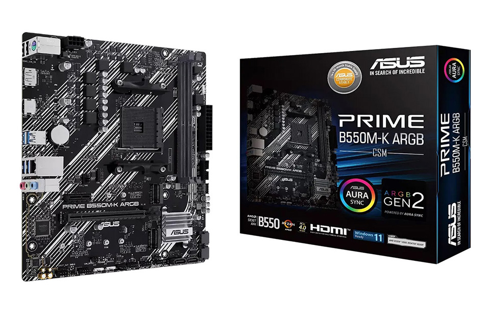 Ryzen 5000対応のmicroATXマザー「PRIME B550M-K ARGB-CSM