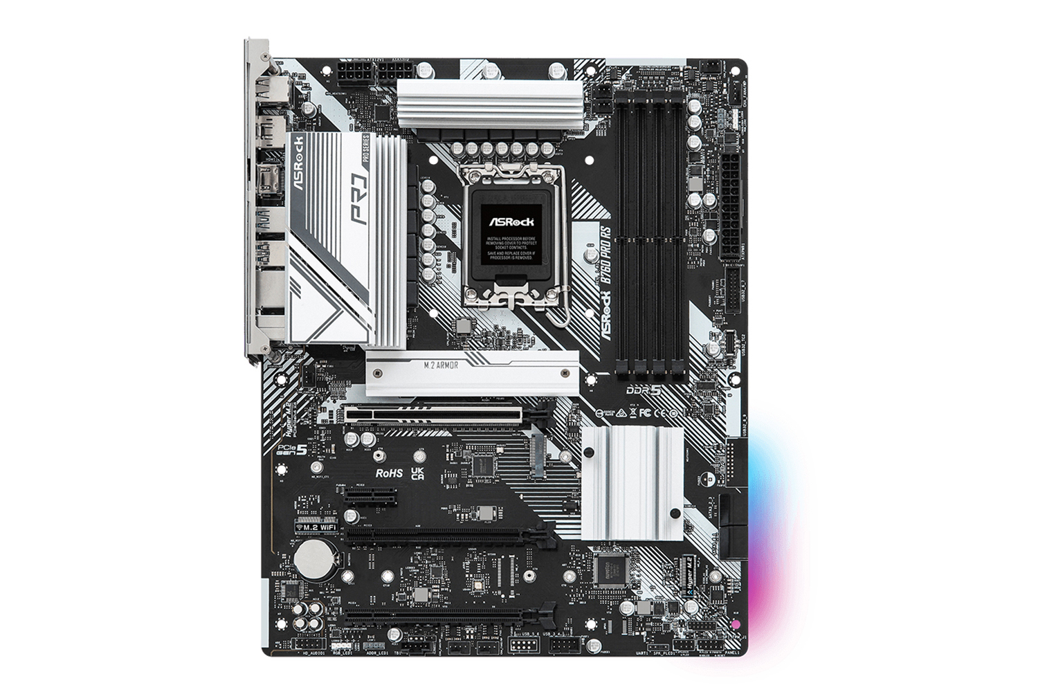 【Specification】拡張スロット:PCIe 5.0 x16×1、PCIe 4.0 x4(x16形状)×1、PCIe 3.0 x1(x16形状)×1、PCIe 3.0 x1×1●主なインターフェース:M.2(PCIe 4.0 x4接続)×2、M.2(PCIe 4.0 x2接続)×1、SATA 3.0×4、USB 10Gbps×3、USB 5Gbps×6、USB 2.0×4、HDMI 2.1×1、DisplayPort×1●LAN:2.5GBASE-T×1