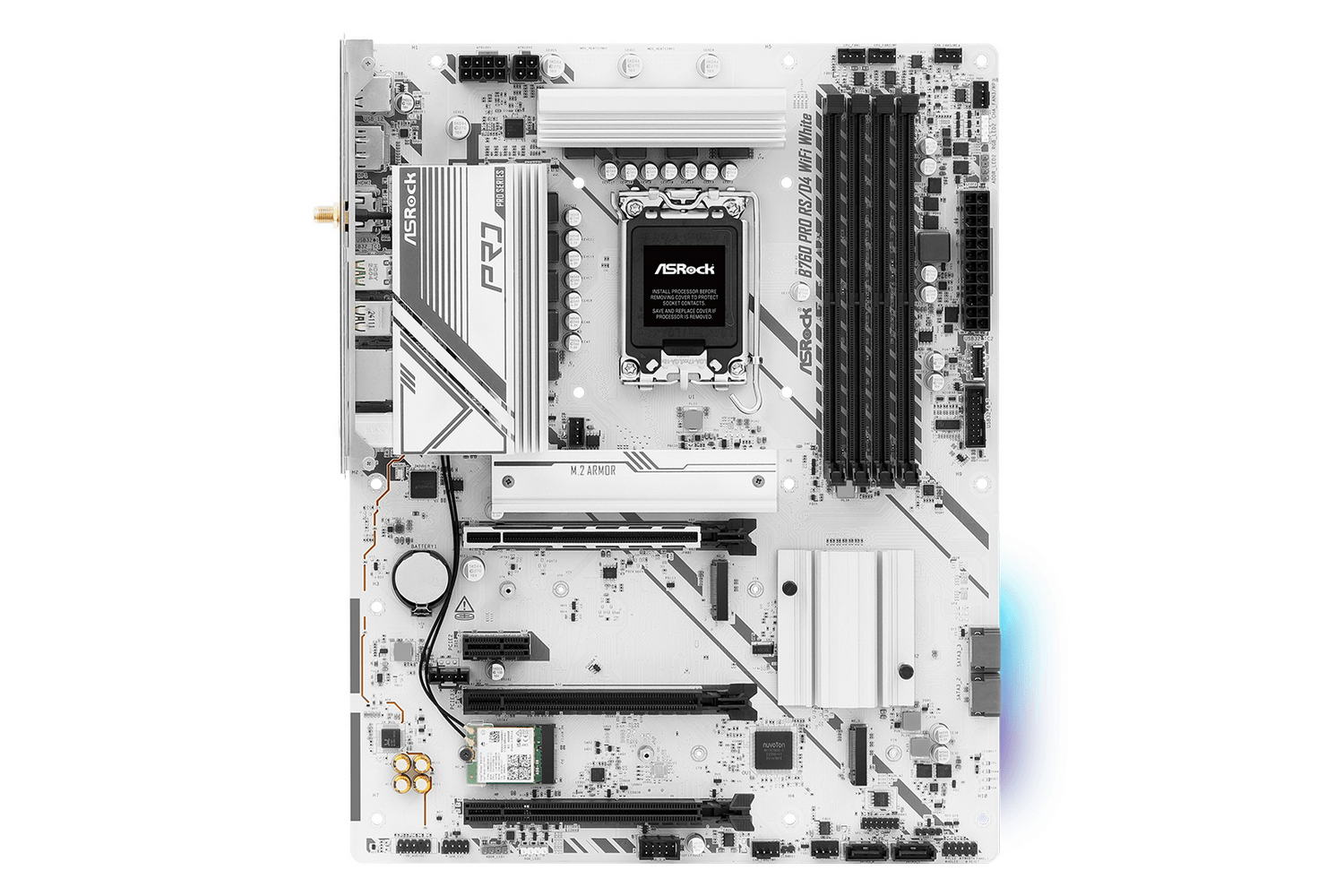 【Specification】拡張スロット:PCIe 4.0 x16×1、PCIe 4.0 x4(x16形状)×1、PCIe 3.0 x1(x16形状)×1、PCIe 3.0 x1×1●主なインターフェース:M.2(PCIe 4.0 x4接続)×2、M.2(PCIe 4.0 x2接続)×1、SATA 3.0×4、USB 10Gbps×1、USB 5Gbps×8、USB 2.0×4、HDMI 2.1×1、DisplayPort×1●LAN:2.5GBASE-T×1●無線:Wi-Fi 6E、Bluetooth v5.3