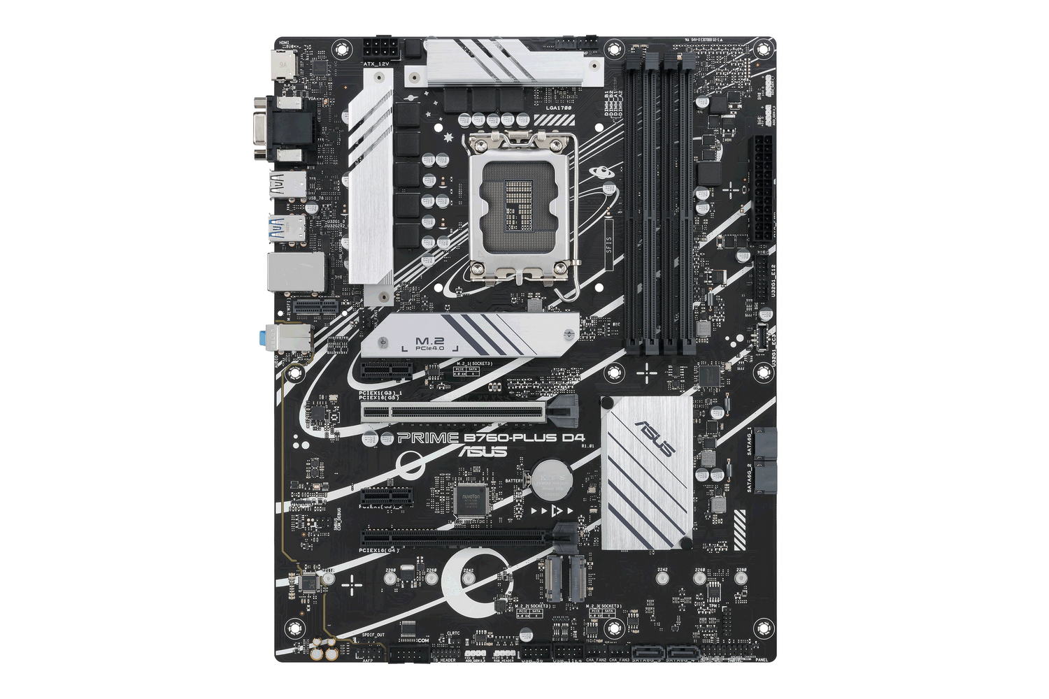 【Specification】拡張スロット:PCIe 5.0 x16×1、PCIe 4.0 x4(x16形状)×1、PCIe 3.0 x1×2●主なインターフェース:M.2(PCIe 4.0 x4接続)×2、M.2(PCIe 4.0 x2接続)×1、SATA 3.0×4、USB 20Gbps×1、USB 10Gbps×2、USB 5Gbps×4、USB 2.0×6、HDMI 2.1×1、DisplayPort×1、D-Sub×1●LAN:2.5GBASE-T×1