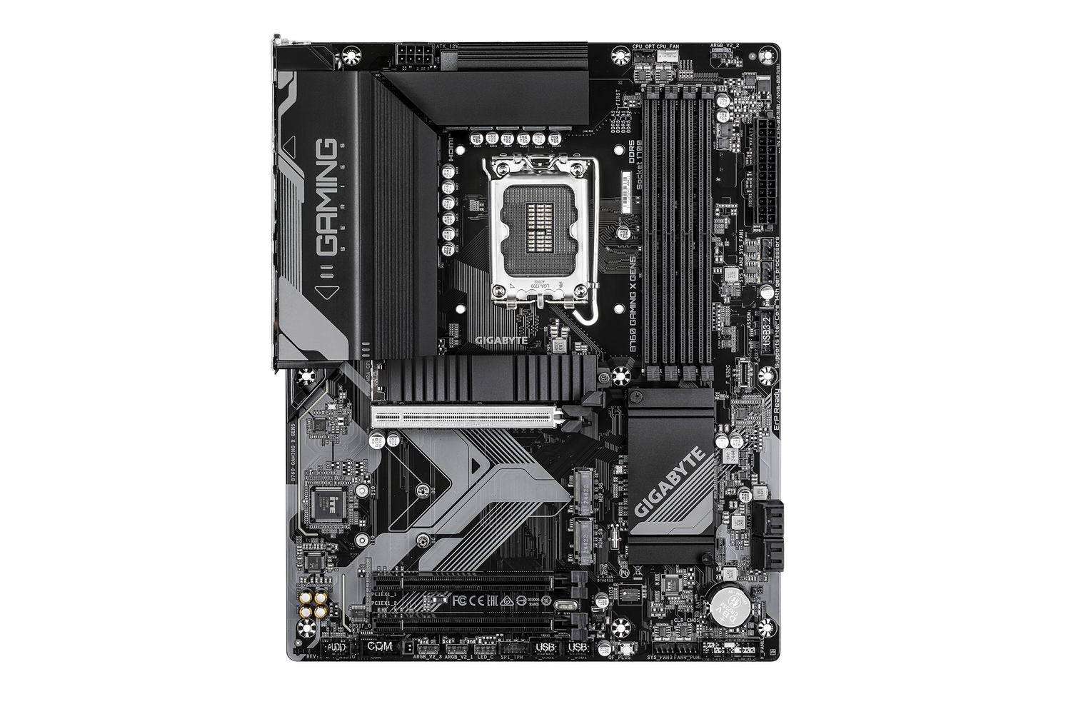 【Specification】拡張スロット:PCIe 5.0 x16×1、PCIe 3.0 x1(x16形状)×2●主なインターフェース:M.2(PCIe 4.0 x4接続)×3、SATA 3.0×4、USB 10Gbps×2、USB 5Gbps×4、USB 2.0×9、HDMI 2.1×1、DisplayPort×1●LAN:2.5GBASE-T×1