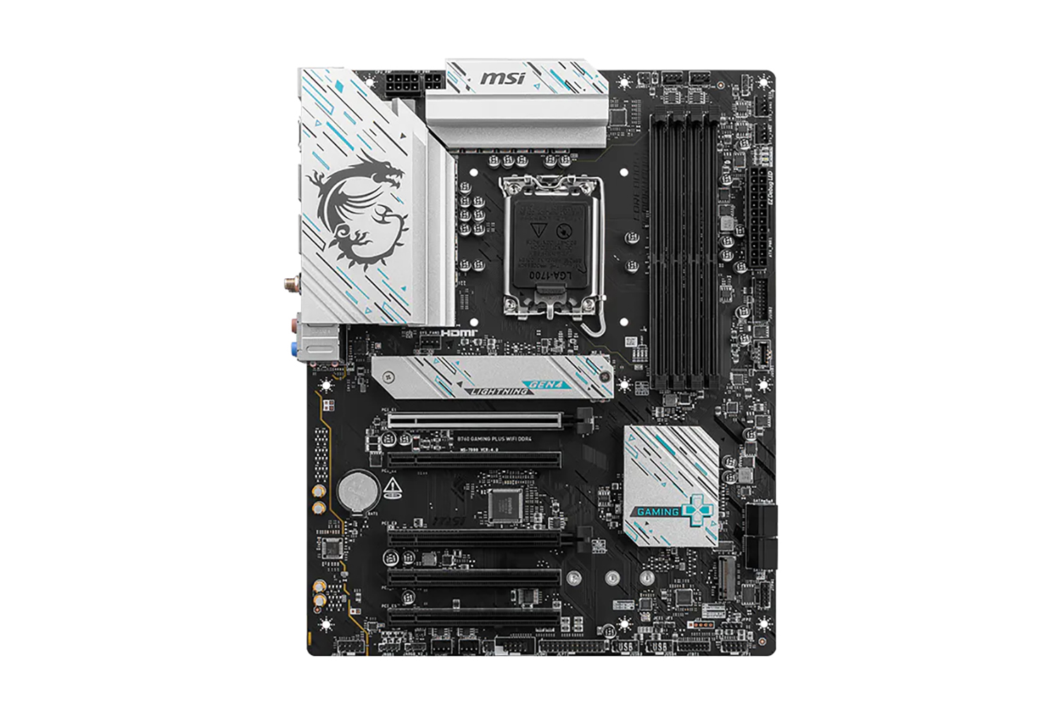 【Specification】拡張スロット:PCIe 4.0 x16×1、PCIe 4.0 x4(x16形状)×1、PCIe 3.0 x1(x16形状)×3●主なインターフェース:M.2(PCIe 4.0 x4接続)×2、SATA 3.0×4、USB 10Gbps×3、USB 5Gbps×3、USB 2.0×8、HDMI 2.1×1、DisplayPort×1●LAN:2.5GBASE-T×1●無線:Wi-Fi 6E、Bluetooth v5.3