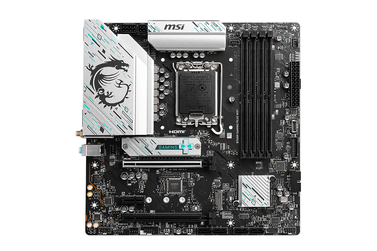 【Specification】拡張スロット:PCIe 4.0 x16×1、PCIe 4.0 x4(x16形状)×1、PCIe 3.0 x1×1●主なインターフェース:M.2(PCIe 4.0 x4接続)×2、SATA 3.0×4、USB 10Gbps×2、USB 5Gbps×7、USB 2.0×6、HDMI 2.1×2、DisplayPort×2●LAN:2.5GBASE-T×1●無線:Wi-Fi 6E、Bluetooth v5.3
