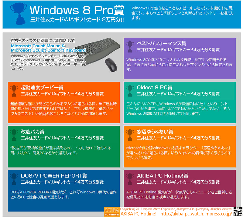 特別賞（詳細は<a class="" href="http://www.dosv.jp/contest/8boot/#special">公式ページ</a>参照）