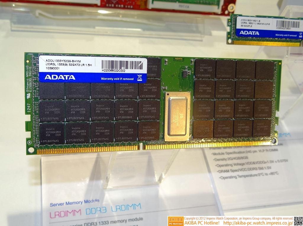 サーバ向けのLRDIMM。背が高い…