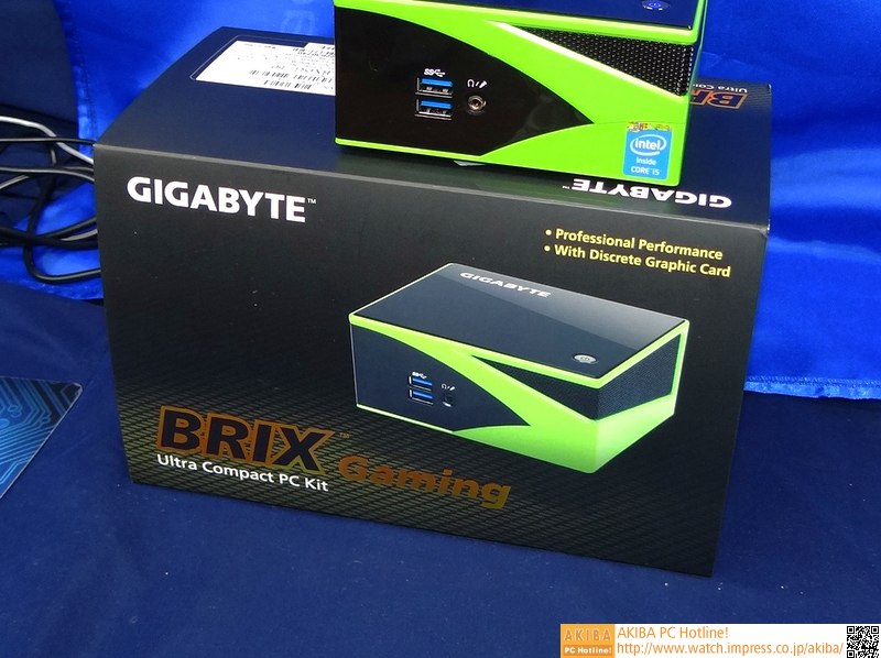 デモされた「GB-BXi5G-760」。NVIDIAカラーのスタイリッシュデザインも特徴だ