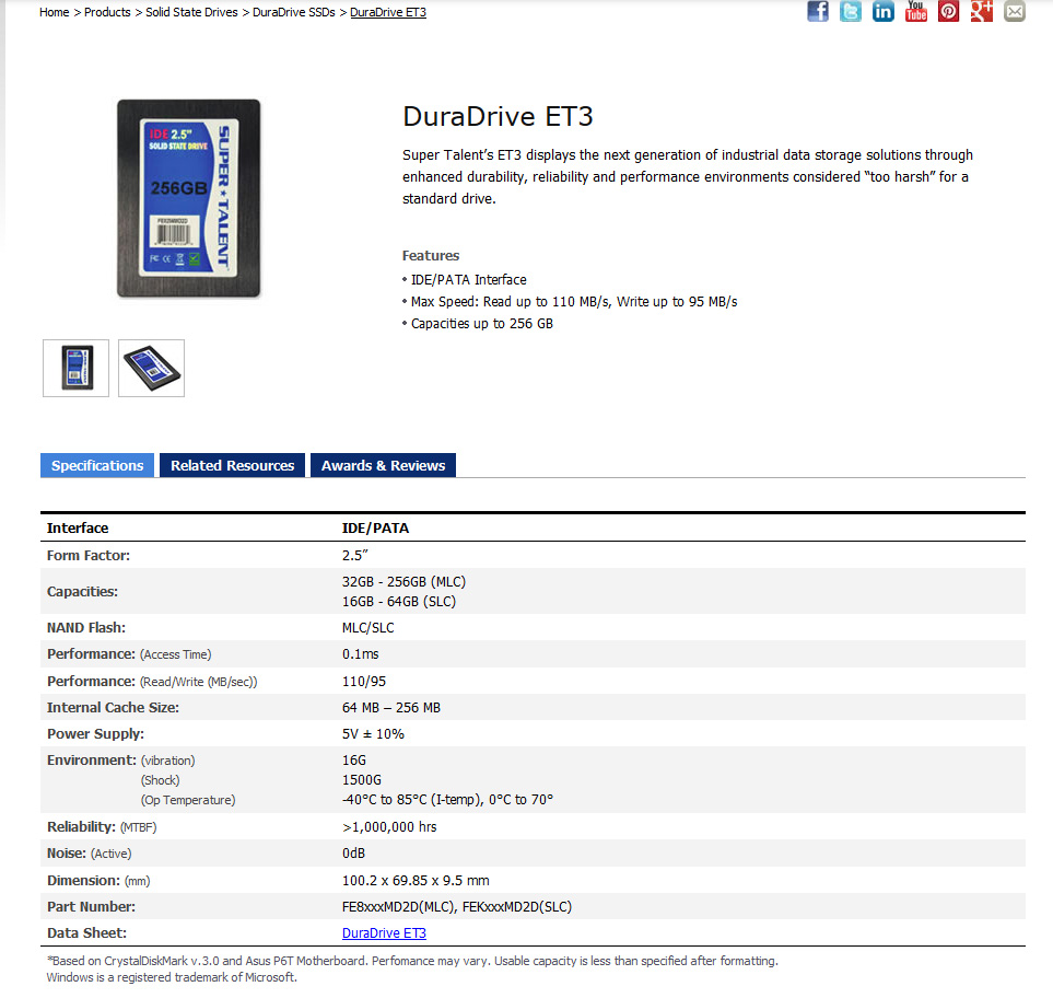 メーカーの製品ページ