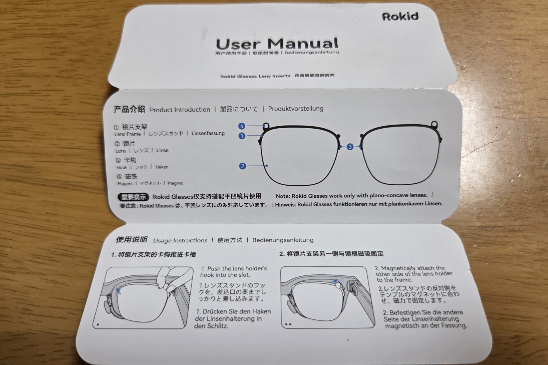 インサートレンズの説明書