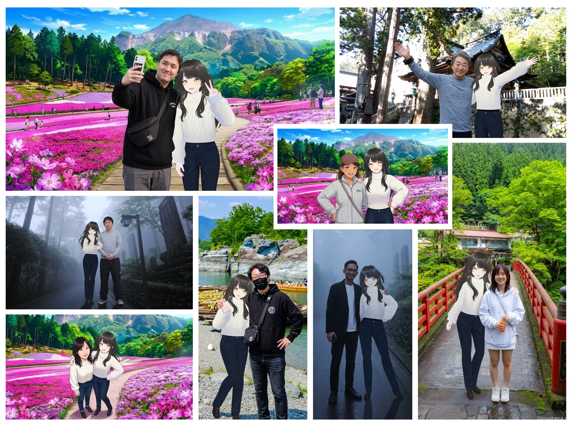 ちなみに、アリサ・アリサ姉妹は国際関係を専攻する大学生。2人の個性は対照的で、姉のアリサは明るく博識で、日本文化の魅力を伝えることに情熱を注ぐキャラクター。妹のアリスは少し子どもっぽく、おしゃべり好きで人懐こい性格。アリスは横瀬町を中心にした秩父全域、アリサは秩父市全域のより詳しい情報を持ちそれぞれ得意領域の案内してくれる