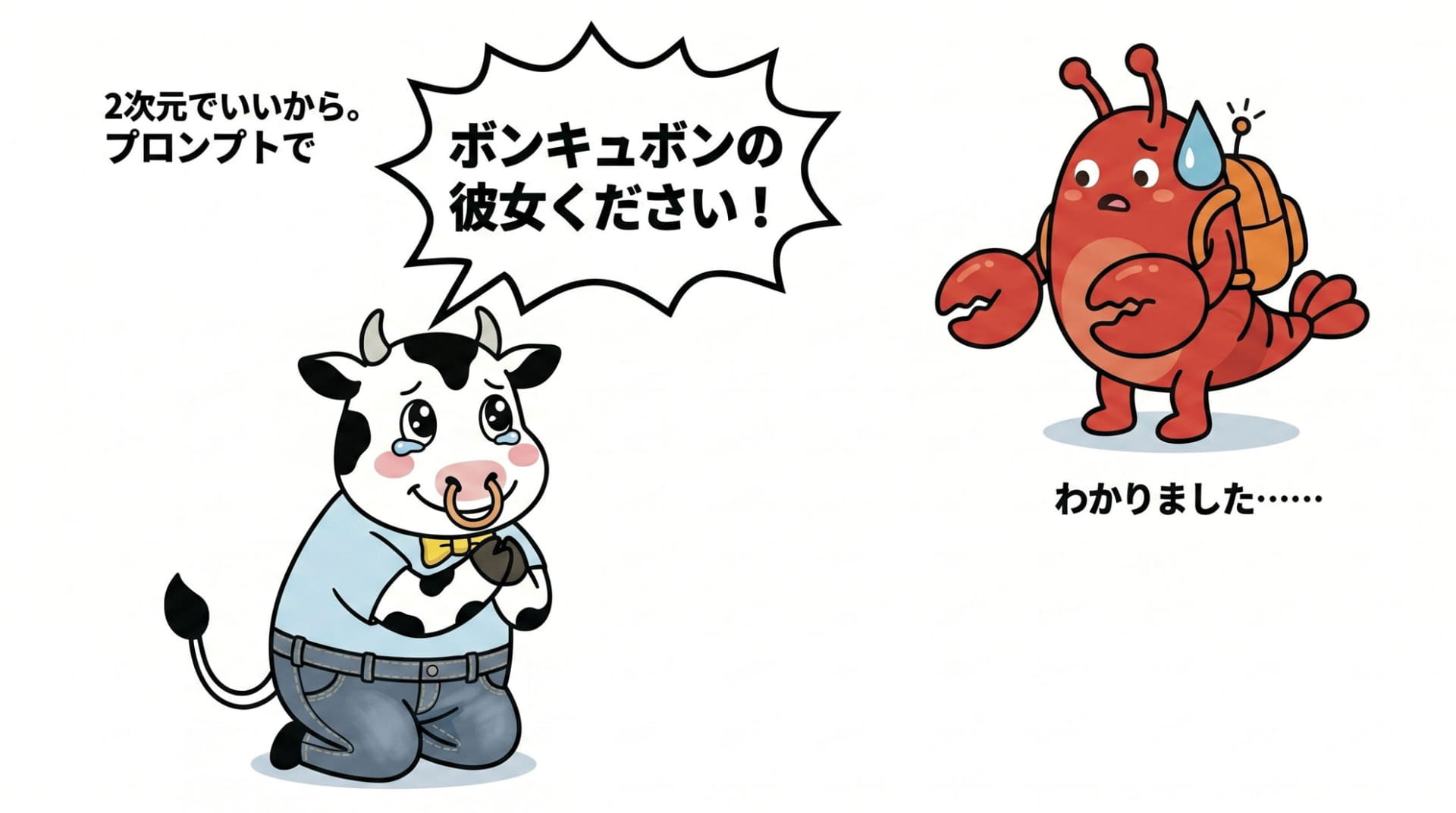 プロンプトによって、AIに「何をしてほしいか」を伝える。チャット、ファイル設定、あるいは口頭で伝える場合もある（筆者がGoogle Gemini Nano Banana 2で生成）