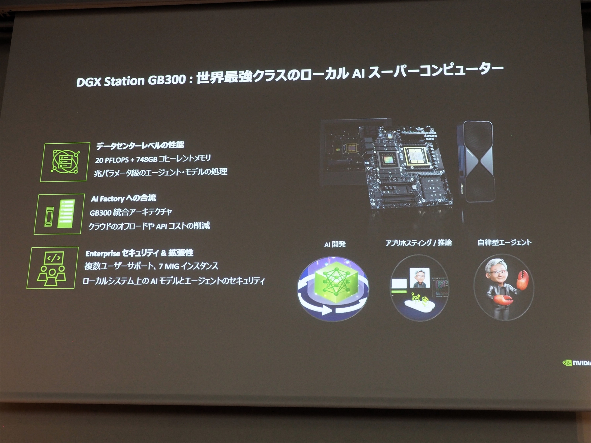 DGX Stationはデータセンターレベルの性能を持つ世界最強クラスのローカルAIスーパーコンピューターである