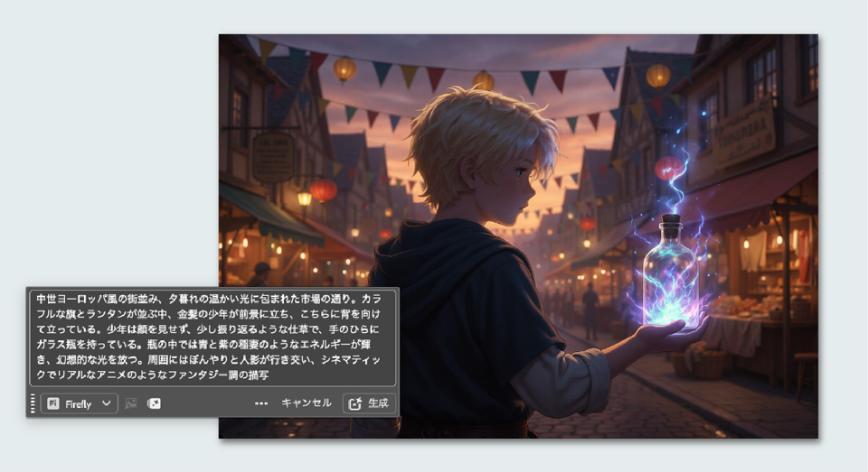 プロンプトの長さにより入力欄が拡張