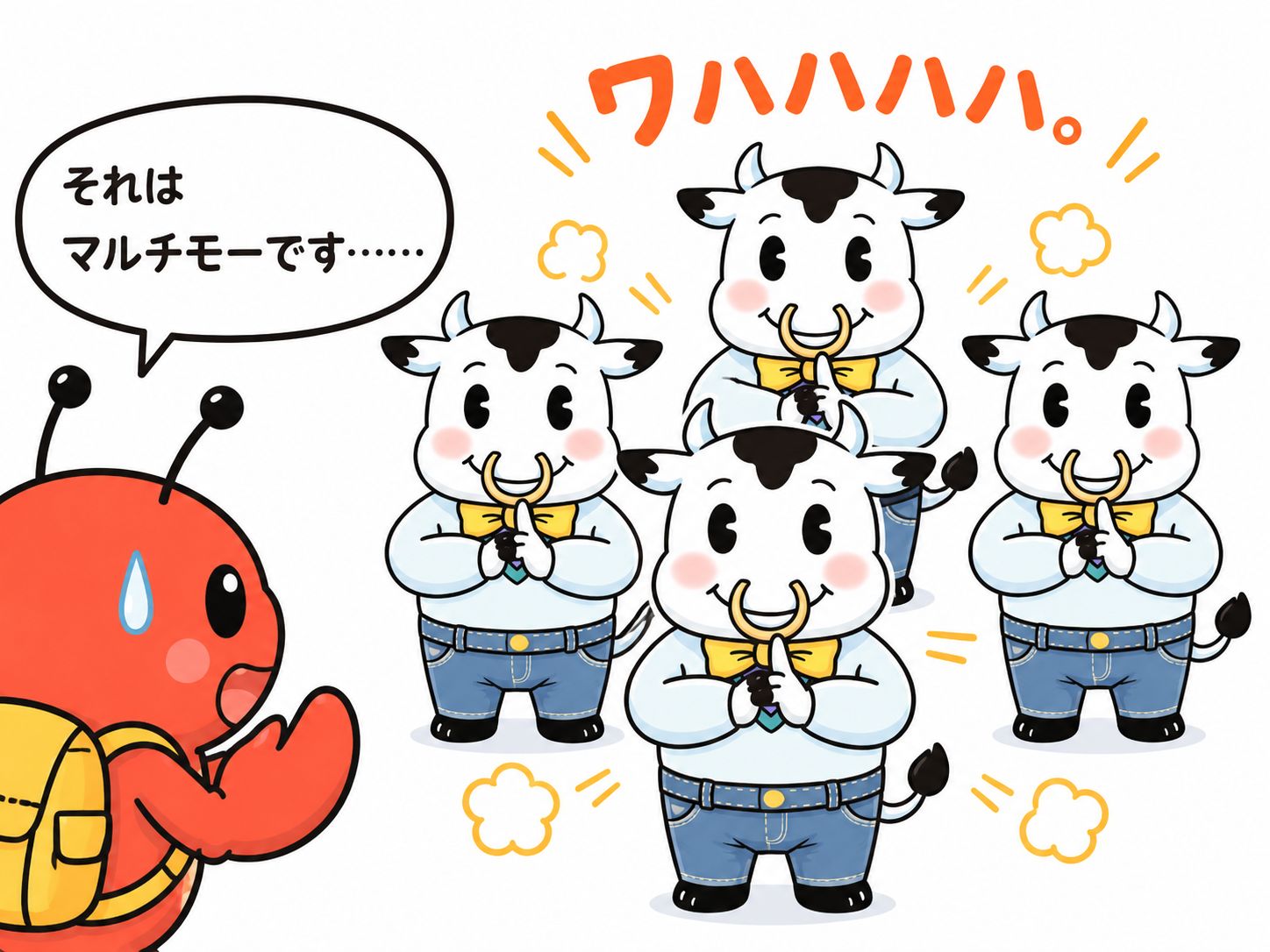 「マルチモーダル」。マルチなモーさんじゃありません。（筆者がChatGPT Image 2で生成）