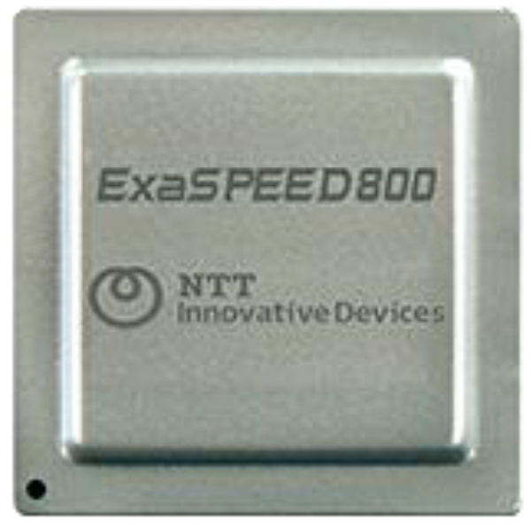 本実験で使用した800GコヒーレントDSPチップ（NTTイノベーティブデバイス製）