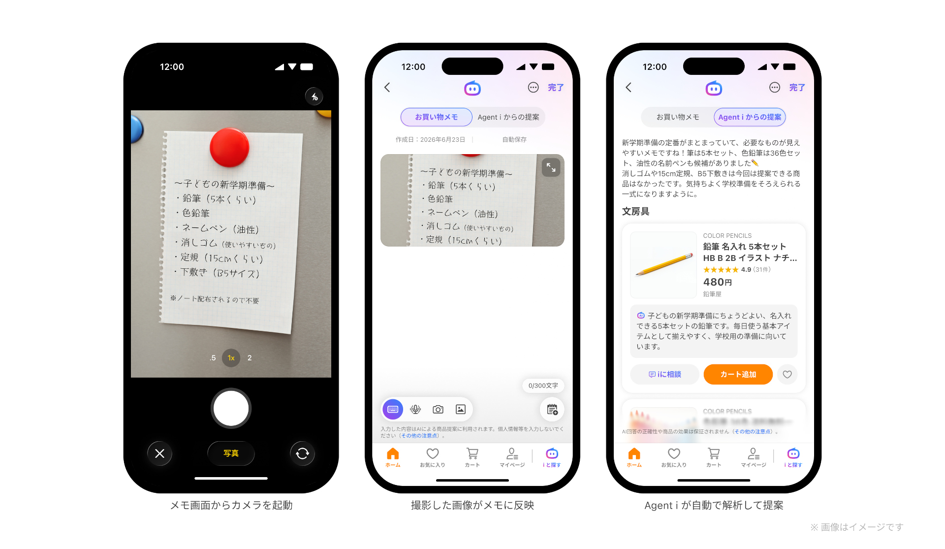 手書きのメモを読み取って使うこともできる