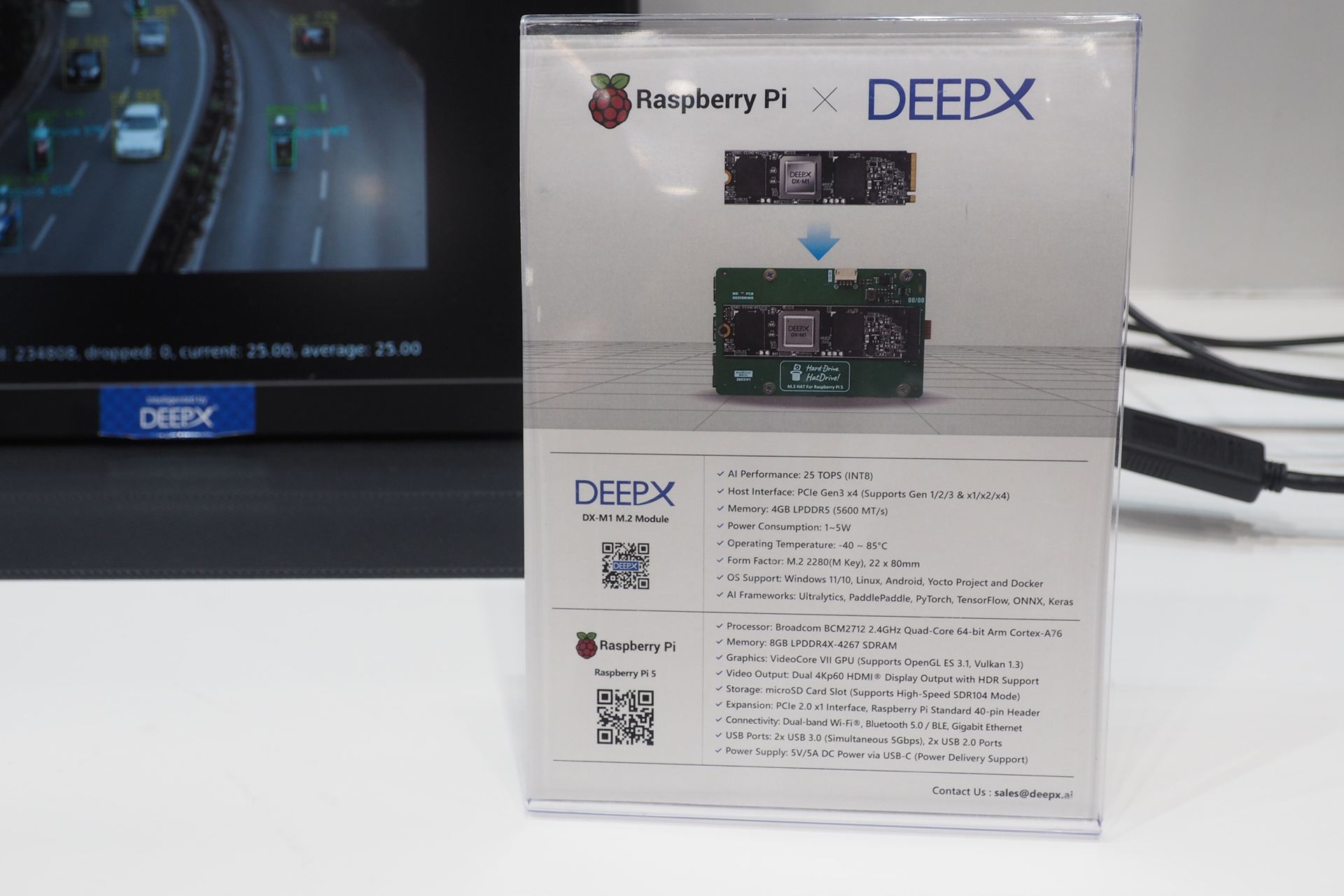 Raspberry Pi 5にDX-M1を接続することで、エッジAIが実現できる