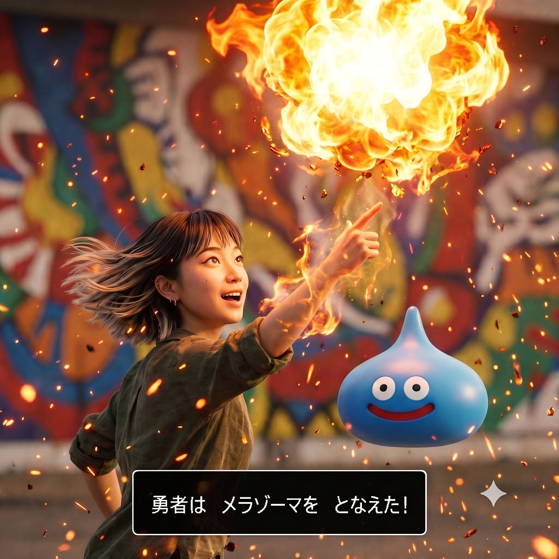 特別なテンプレートを使った、ドラゴンクエストの世界に没入したように体験することができる