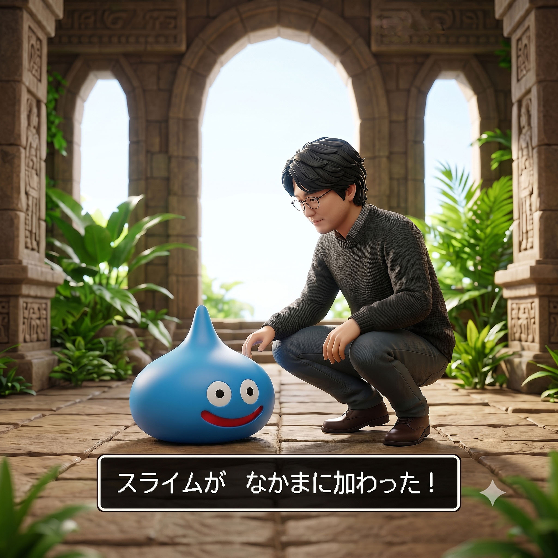 特別なテンプレートを使った、ドラゴンクエストの世界に没入したように体験することができる