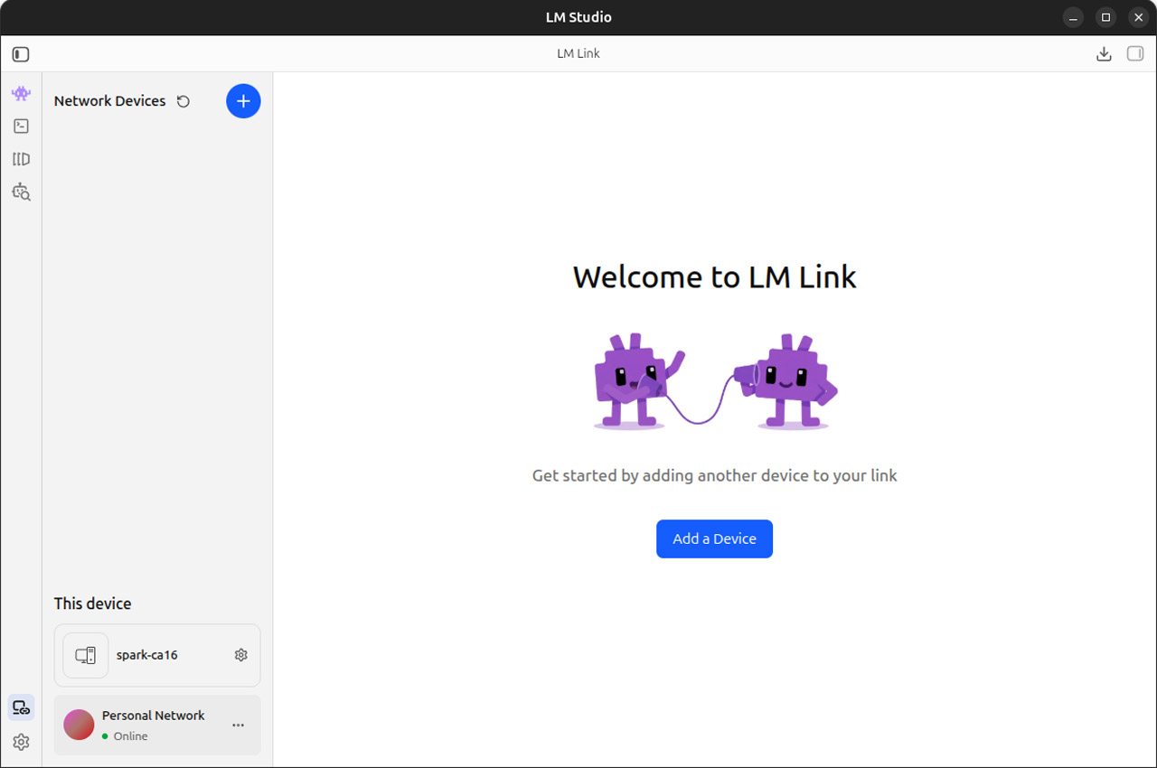 サイドバーの下の方にあるアイコンからLM Linkの画面へ