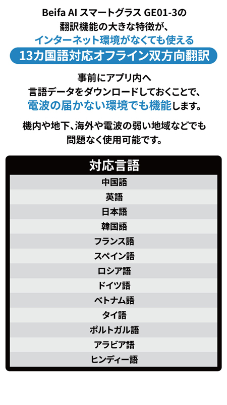 オフライン対応言語