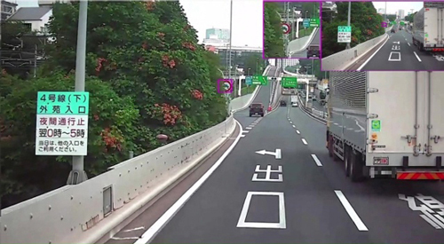 交通事故や違反を誘発する植栽などによる標識隠れ（紫色枠）