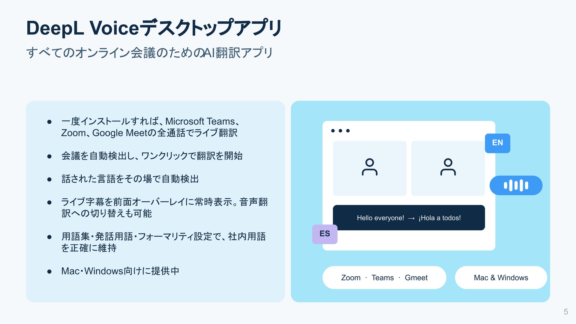 DeepL Voiceデスクトップアプリ