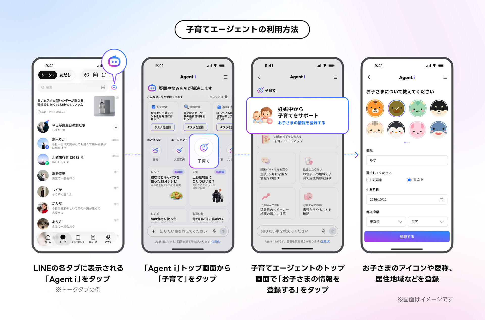 子育てAgentの利用方法