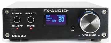 FX-AUDIO-、小型プリメインアンプ「D802J」。USB/光/同軸入力装備で