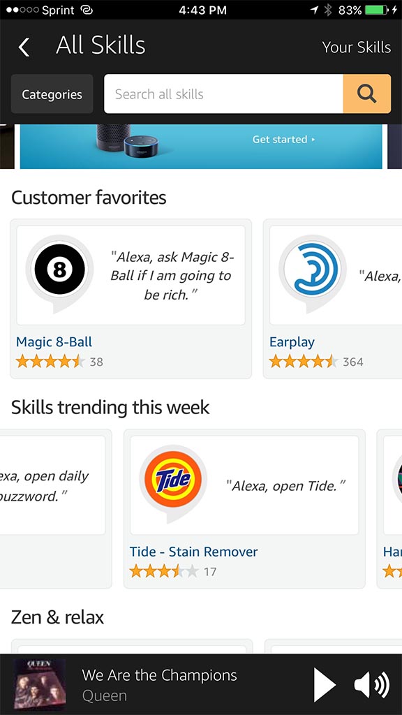 Alexa向けの機能追加は「Skill」と呼ばれ、スマホのアプリストアのような形でAmazonが展開している