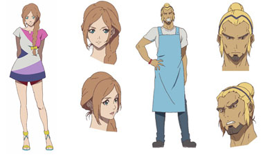 左はアルレット・アルマージュ。一年戦争時、ジオン公国軍の機動兵器開発に参加。ア・バオア・クー戦後は、アクシズへと移り、MS関連の技術開発に参画していた。第二次ネオ・ジオン戦争終結後は、ダントンと共に身分を隠してサイド6で暮らしていたが、特殊部隊「マスティマ」への協力を求められ、アクシズへ帰還する。右はダントン・ハイレッグ。ジオン公国、及びネオ・ジオン支配下のアクシズで、MSのテストパイロットとしてデータ収集任務を担当していた。第二次ネオ・ジオン戦争終結後は、アルレットと共にサイド6に移り身分を隠してクリーニング店を営んでいたが、メーメットの訪問を機にアクシズに帰還。アクシズで正体不明の敵襲に遭い、過去と対峙することになる<BR><span class="fnt-70">(C)創通・サンライズ</span>