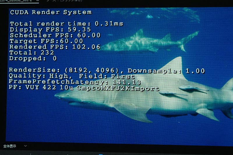 一時停止中は解像度(Render Size)が8,192×4,096ドット