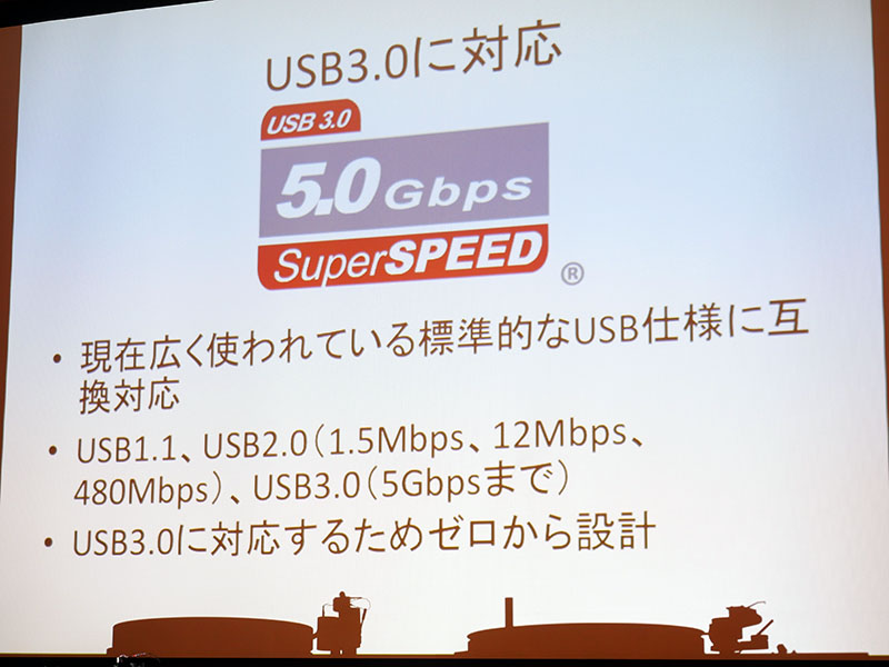 USB 3.0対応。USBオーディオの音質向上を図る