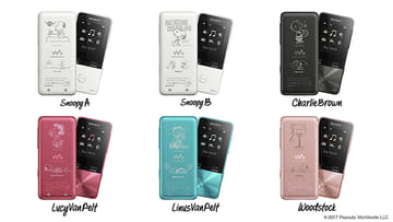 スヌーピーデザインのソニー ウォークマンS。刻印5種×6色で30パターン