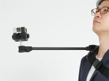 360度カメラで歩きながらハンズフリー撮影できる「Wearable Mount 360