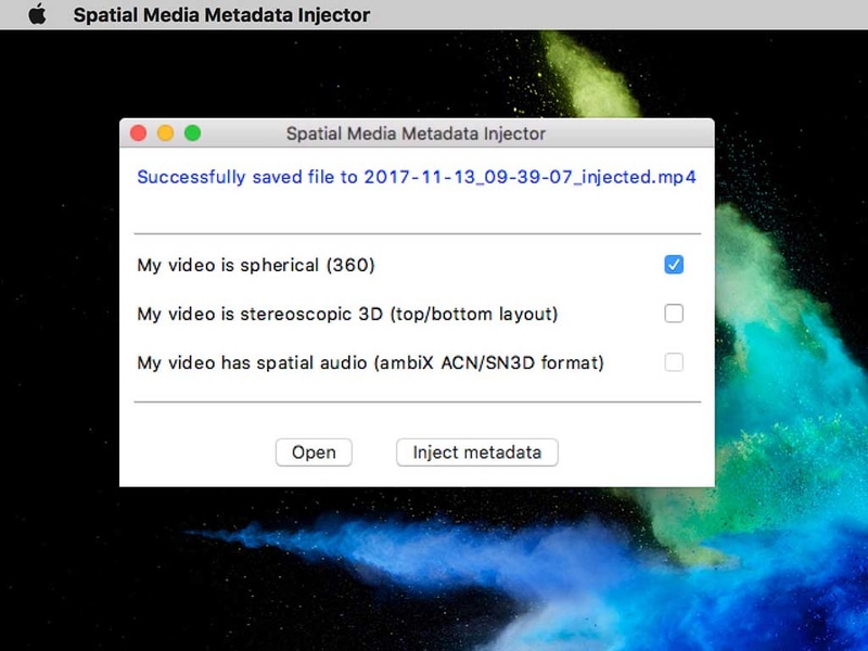 360度動画として認識されるように、専用ツールで変換する必要がある