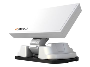 キャンピングカーに設置、モーターで角度を自動調整するBS/110度CS用