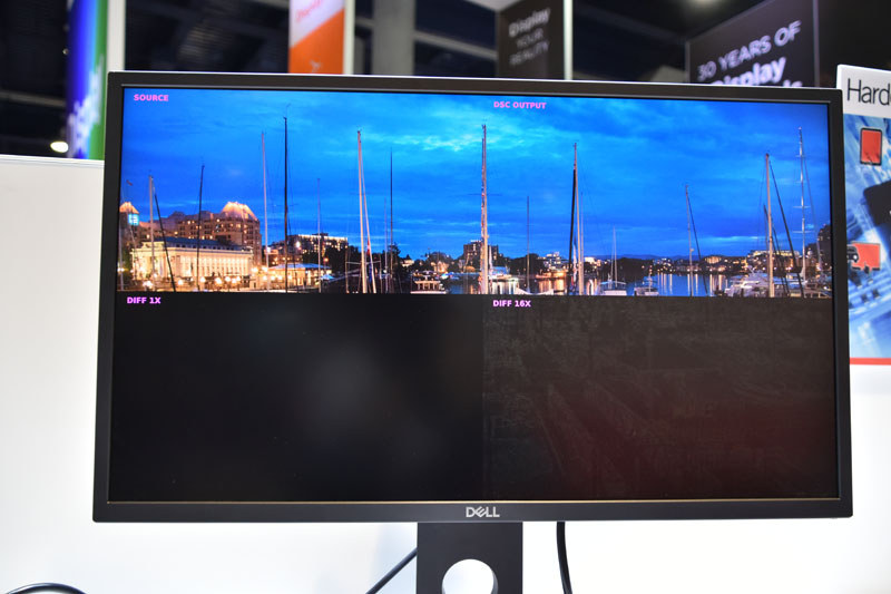 DSCによる映像劣化はどの程度のものかを示した画像。HDMIフォーラムが行ったブラインドテストでは99%の人が、DSCによる劣化を判別できなかったという