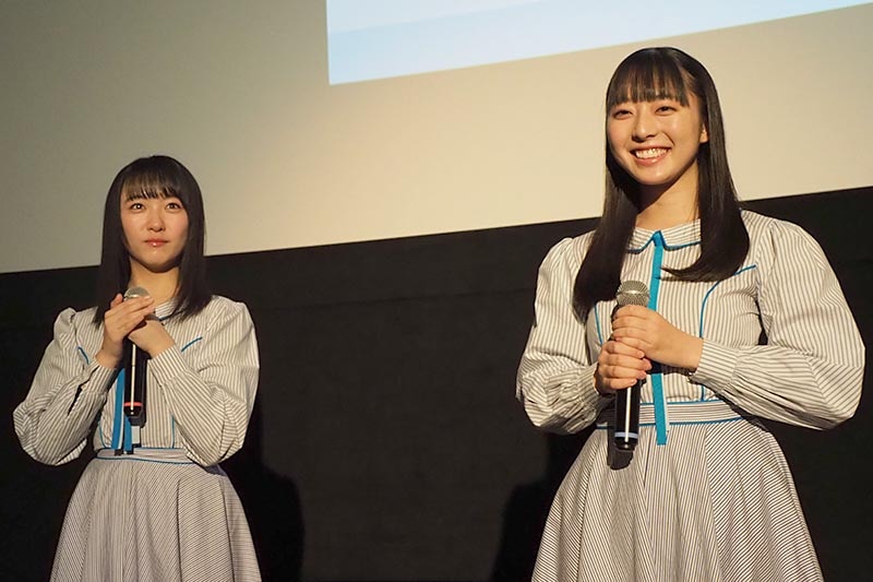 STU48メンバーの石田千穂さん(左)と、今村美月さん(右)