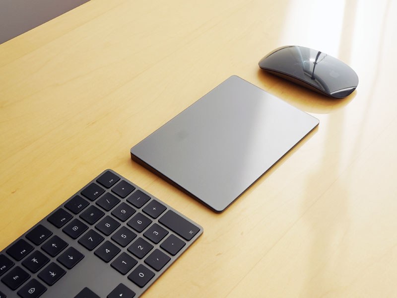 キーボード、マウス、トラックバッドもすべて専用カラー