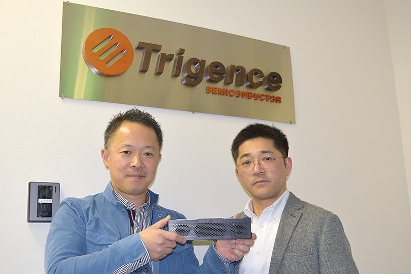 JDSound代表取締役の宮崎晃一郎氏(左)と、Trigence Semiconductorの製品マーケティング部 統括部長の落合興一郎氏(右)