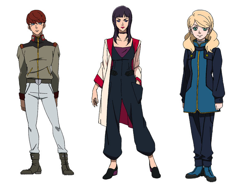 登場キャラクター。左からヨナ・バシュタ、ミシェル・ルオ、リタ・ベルナル<br>(C)創通・サンライズ