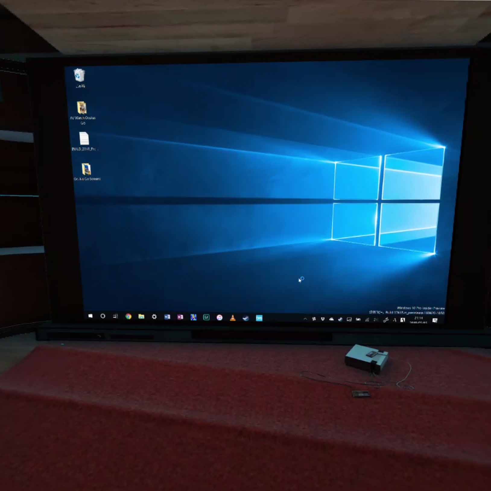 アプリ「Bigscreen」を使い、PCの画面を転送。nasneが視聴できる「PC TV Plus」を使い、録画番組を見ることもできた