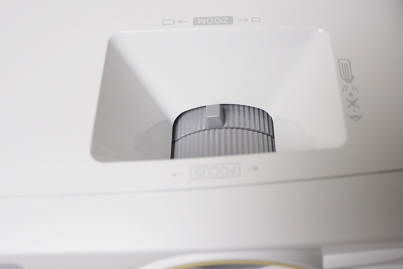 レンズの上側にズーム/フォーカス調整のリングがある