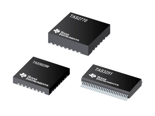 上から時計回りに「TAS2770」、「TAS5825M」、「TAS3251」