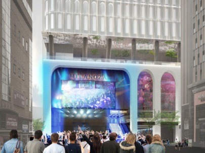 シネシティ広場と連動した映画イベント(上)や地域連携音楽イベント(下)なども想定