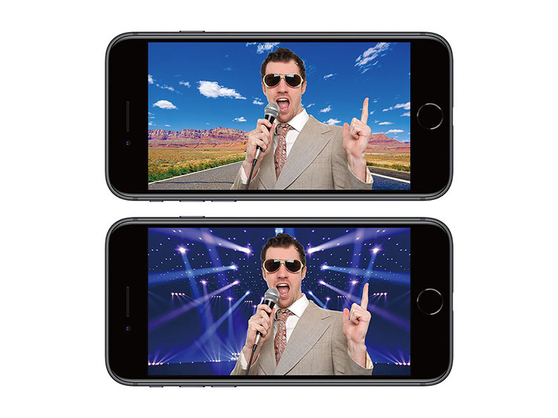 「Virtual Stage Camera」で背景合成したイメージ